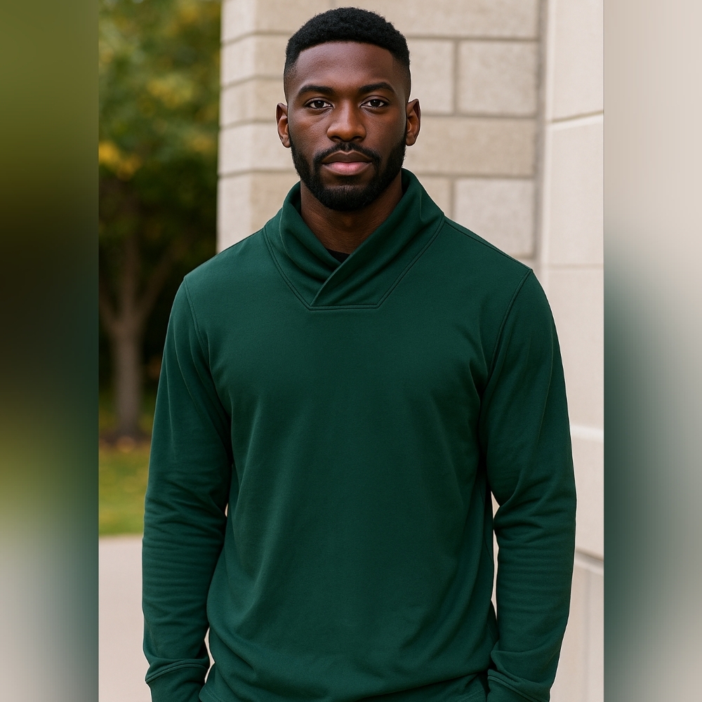 H&M Men's Forest Green Knit Sweater Size L